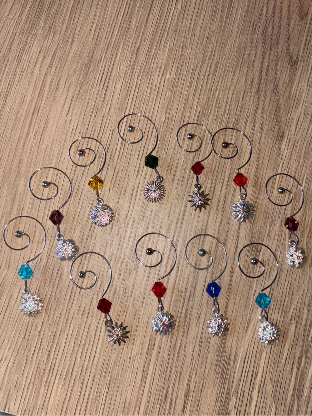 Waterford Crystal Multicolor Starburst Wine Glass Charms - Set of 11